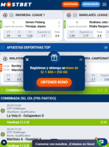 Bono de bienvenida en Mostbet